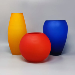 1960s Gorgeous Set of 3 Vases in Murano Glass, Made in Italy Madinteriorart by Maden