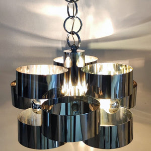 1960s Gorgeous Space Age Pendant Lamp by Max Sauze for Sciolari. Made in Italy Madinteriorart by Maden