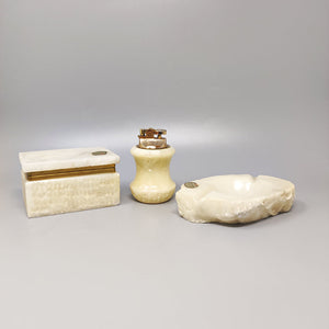 1960s Stunning Alabaster Smoking Set by Romano Bianchi. Made in Italy Madinteriorart by Maden