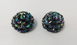 1960s Vintage Ball Earrings Clips Disco Earrings Madinteriorartshop by Maden