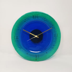 1960s Wall Clock in Murano Glass by "Cà Dei Vetrai". Made in Italy Madinteriorart by Maden