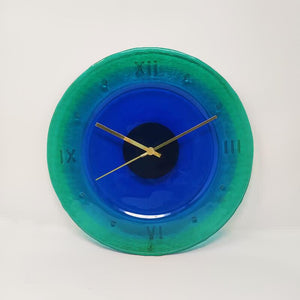1960s Wall Clock in Murano Glass by "Cà Dei Vetrai". Made in Italy Madinteriorart by Maden