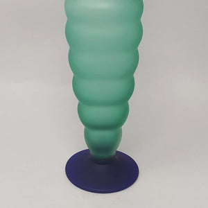 1970s Astonishing Green and Blue Bottle in Murano Glass By Michielotto Madinteriorart by Maden