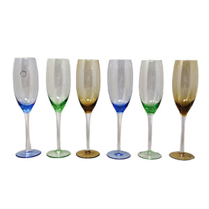 1970s Astonishing Set of Six Murano Glasses by Nason. Made in Italy Madinteriorart by Maden