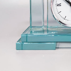 1970s Astonishing Table Clock by Omodomo in Crystal. Made in Italy Madinteriorart by Maden
