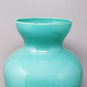 1970s Gorgeous Aquamarine Vase by Carlo Nason in Murano Glass. Made in Italy Madinteriorart by Maden