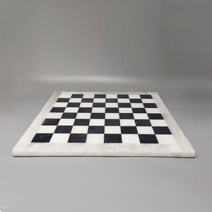 1970s Gorgeous Black and White Chess Set in Volterra Alabaster Handmade Made in Italy Madinteriorart by Maden