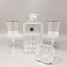 Load image into Gallery viewer, 1970s Gorgeous Crystal Decanter with 2 Crystal Glasses by RCR. Made in Italy Madinteriorart by Maden
