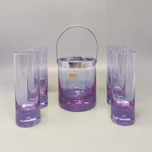 Load image into Gallery viewer, 1970s Gorgeous Crystal Ice Bucket with 4 Glasses by Ivat. Made in Italy Madinteriorart by Maden
