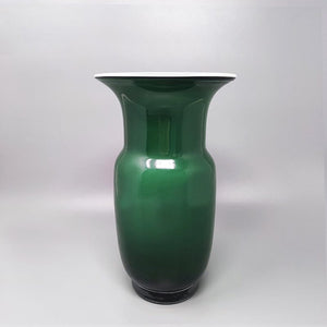 1970s Gorgeous Green Pair of Vases in Murano Glass by Carlo Nason. Made in Italy Madinteriorart by Maden