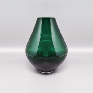 1970s Gorgeous Green Pair of Vases in Murano Glass by Dogi. Made in Italy Madinteriorart by Maden