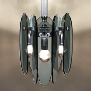 1970s Gorgeous Grey Smoked Chandelier by Veca in Murano Glass. Made in Italy Madinteriorart by Maden