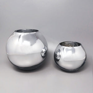 1970s Gorgeous Pair of Vases in Mirror Glass by Emilio Pucci. Made in Italy Madinteriorartshop by Maden