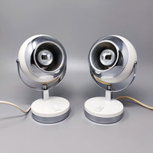 Load image into Gallery viewer, 1970s Gorgeous Pair of White Eyeball Table Lamps by Veneta Lumi. Made in Italy Madinteriorart by Maden
