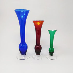1970s Gorgeous Set of 3 Vases by Seguso, in Murano Glass, Made in Italy Madinteriorart by Maden