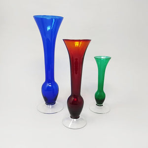 1970s Gorgeous Set of 3 Vases by Seguso, in Murano Glass, Made in Italy Madinteriorart by Maden
