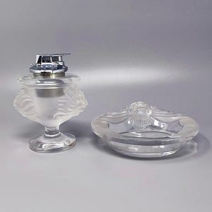 1970s Gorgeous Smoking Set by Lalique. Signed on The Bottom. Made in France Madinteriorart by Maden