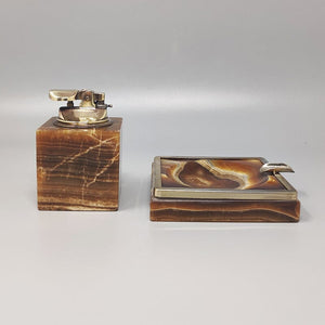 1970s Gorgeous Smoking Set in Onyx. Made in Italy Madinteriorart by Maden