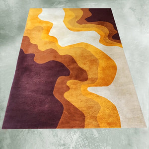 1970s Gorgeous Space Age Rug by Belgian National Institute. Made in Belgium Madinteriorart by Maden
