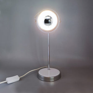 1970s Gorgeous White Eyeball Table Lamp by Veneta Lumi. Made in Italy Lampade Madinteriorart by Maden