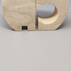 1970s Original Big Travertine Elephant Sculpture by Enzo Mari for F.lli Mannelli scultura Madinteriorart by Maden