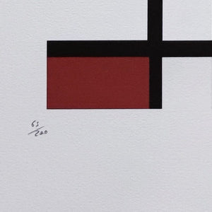 1970s Original Gorgeous Piet Mondrian "Opposition of Lines" Limited Edition Lithograph Madinteriorart by Maden