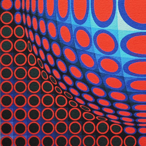 1970s Original Gorgeous Victor Vasarely Op Art Limited Edition Lithograph Madinteriorart by Maden