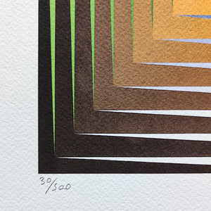 1970s Original Gorgeous Victor Vasarely "Vonal Prim" Limited Edition Lithograph Madinteriorart by Maden