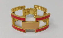 Load image into Gallery viewer, 1970s Original Red and Antique Pink Bracelet signed J.Crew Madinteriorartshop by Maden

