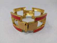 Load image into Gallery viewer, 1970s Original Red and Antique Pink Bracelet signed J.Crew Madinteriorartshop by Maden
