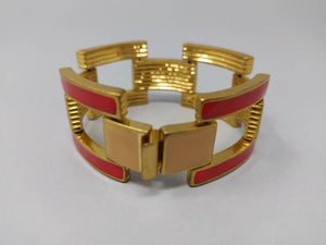 1970s Original Red and Antique Pink Bracelet signed J.Crew Madinteriorartshop by Maden