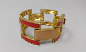 1970s Original Red and Antique Pink Bracelet signed J.Crew Madinteriorartshop by Maden