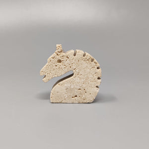 1970s Original Travertine Horse Sculpture by Enzo Mari for F.lli Mannelli Madinteriorart by Maden