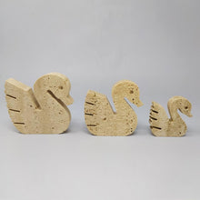 Load image into Gallery viewer, 1970s Set of 3 Original Travertine Swans Sculptures designed by Enzo Mari for F.lli Mannelli. Madinteriorart by Maden
