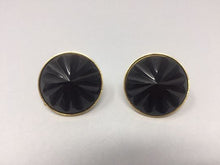 Load image into Gallery viewer, 1970s Stunning Black Lucite Round Clip On Earrings Madinteriorartshop by Maden
