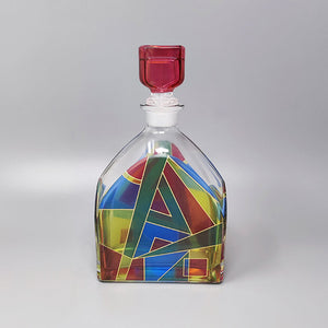1970s Stunning Decanter or Decorative Bottle by Luigi Bormioli. Made in Italy Madinteriorart by Maden