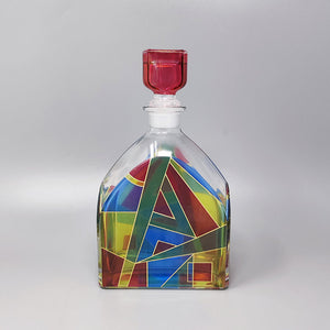 1970s Stunning Decanter or Decorative Bottle by Luigi Bormioli. Made in Italy Madinteriorart by Maden