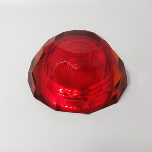 1970s Stunning Red Bowl "Geode" by Alessandro Mandruzzato in Murano Glass. Made In Italy Madinteriorart by Maden