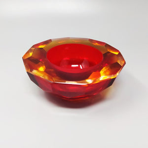 1970s Stunning Red Bowl "Geode" by Alessandro Mandruzzato in Murano Glass. Made In Italy Madinteriorart by Maden