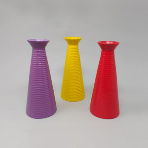 1980s Amazing Set of 3 Vases in Ceramic. Made in Italy Madinteriorart by Maden