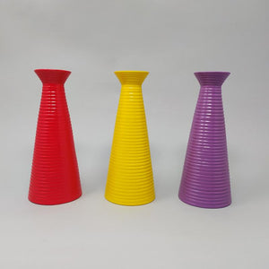 1980s Amazing Set of 3 Vases in Ceramic. Made in Italy Madinteriorart by Maden