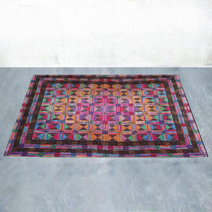 1980s Gorgeous Geometric Italian Woolen Rug by Missoni for T&J Vestor Madinteriorart by Maden