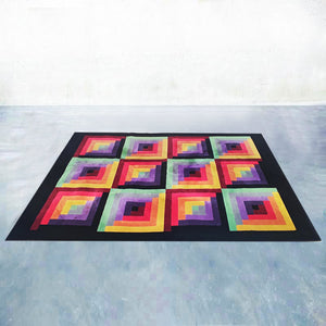 1980s Gorgeous Geometric Italian Woolen Rug by Missoni for T&J Vestor. Madinteriorart by Maden