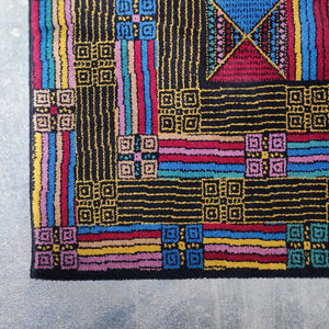 1980s Gorgeous Geometric Italian Woolen Rug by Missoni for T&J Vestor Madinteriorart by Maden