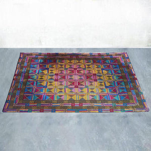 1980s Gorgeous Geometric Italian Woolen Rug by Missoni for T&J Vestor Madinteriorart by Maden