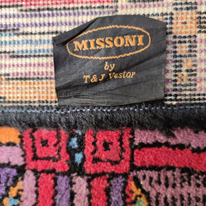 1980s Gorgeous Geometric Italian Woolen Rug by Missoni for T&J Vestor Madinteriorart by Maden