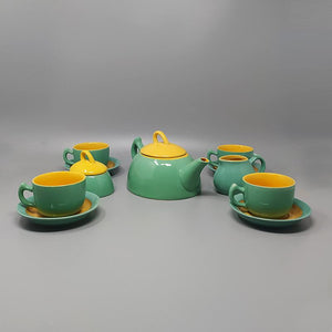 1980s Gorgeous Green and Yellow Tea Set/Coffee Set in Ceramic by Naj Oleari. Made in Italy Madinteriorartshop by Maden