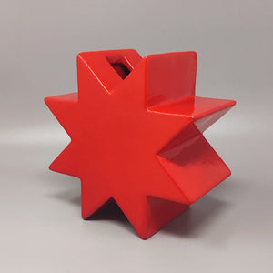 1980s Gorgeous Red Vase "Hsing" by Ettore Sottsass. Made in Italy Madinteriorart by Maden