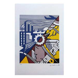 1980s Original Stunning Roy Lichtenstein "Industry And The Arts (II)" Limited Edition Lithograph Madinteriorart by Maden