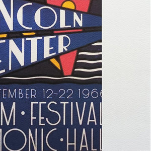 1980s Original Stunning Roy Lichtenstein "Lincoln Center" Limited Edition Lithograph Madinteriorart by Maden